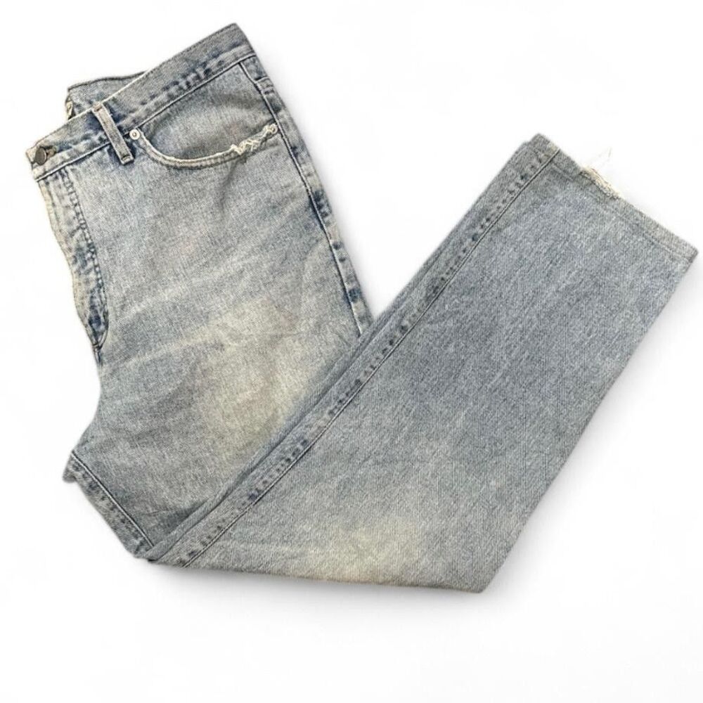 Vintage Guess Jeans Blue Straight Leg Denim Mens 36x28 90s Made USA Distressed